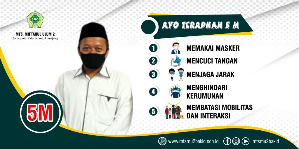 Dukung Pemerintah Mts Miftahul Ulum 2 Kampanyekan Prokes 5m