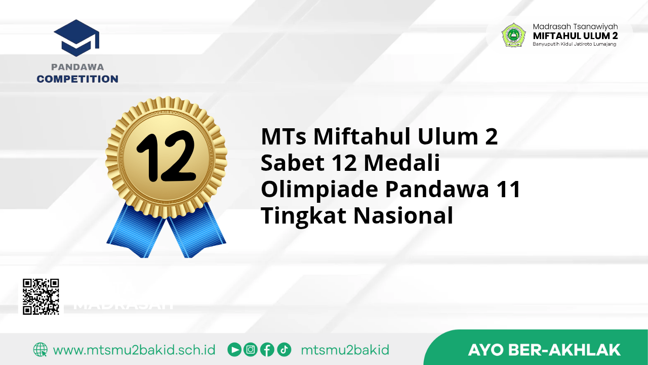 MTs Miftahul Ulum 2 Sabet 12 Medali Olimpiade Pandawa 11 Tingkat Nasional