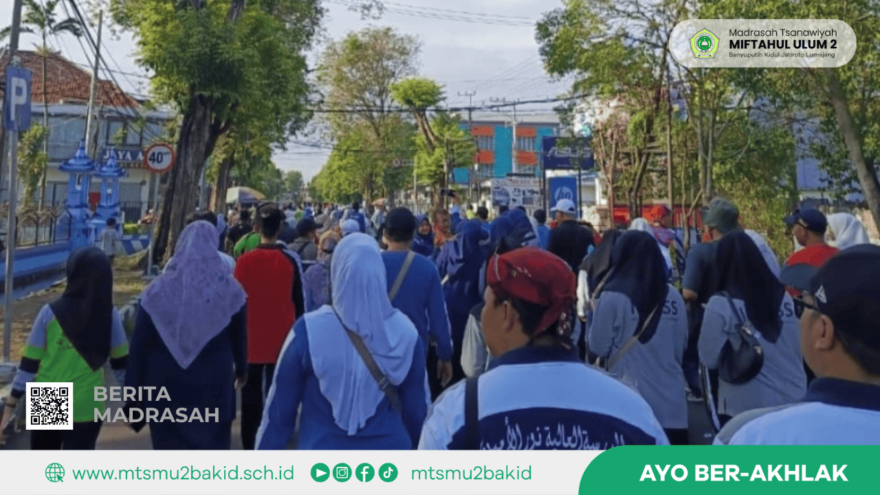 MTs Miftahul Ulum 2 Ikuti Jalan Sehat Kerukunan HAB ke-80 Kemenag Lumajang