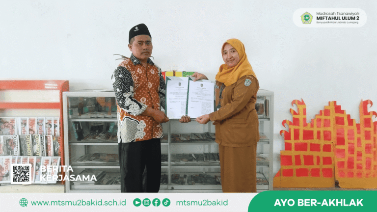 Perkuat Budaya Literasi, MTs Miftahul Ulum 2 Lanjutkan Kerjasama dengan Disarpus Kab. Lumajang