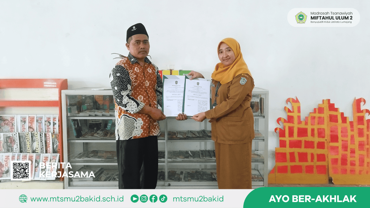 Perkuat Budaya Literasi, MTs Miftahul Ulum 2 Lanjutkan Kerjasama dengan Disarpus Kab. Lumajang