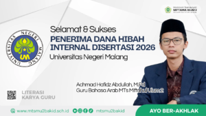 Guru MTs Miftahul Ulum 2 Raih Hibah Internal Disertasi 2026 dari Universitas Negeri Malang