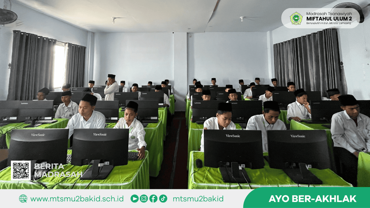 Hari Kedua UMBK MTs Miftahul Ulum 2 Berjalan Tertib