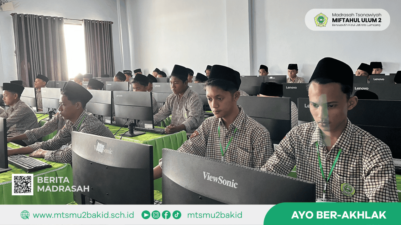 Hari Ketiga UMBK MTs Miftahul Ulum 2, Siswa Hadapi Ujian Bahasa Inggris dan Fikih