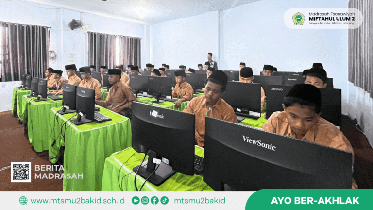 UMBK Hari Kelima MTs Miftahul Ulum 2 Berjalan Lancar, PKn dan Bahasa Arab Diujikan