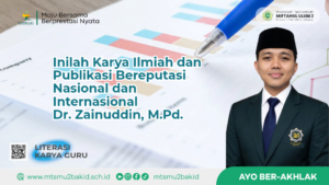 Inilah Karya Ilmiah dan Publikasi Bereputasi Nasional dan Internasional Dr. Zainuddin, M.Pd.