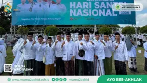 Tanamkan Nasionalisme dan Semangat Perjuangan, MTs Miftahul Ulum 2 Ikuti Apel Hari Santri 2026